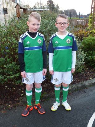 Brooklyn and Kyle step out with the Northern Ireland Football Team